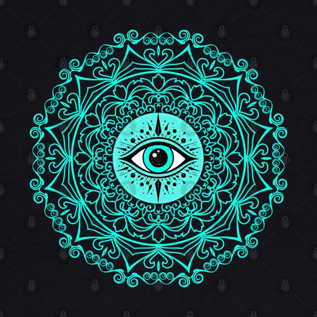 Mandala Evil Eye Protection by Cosmic Dust Art